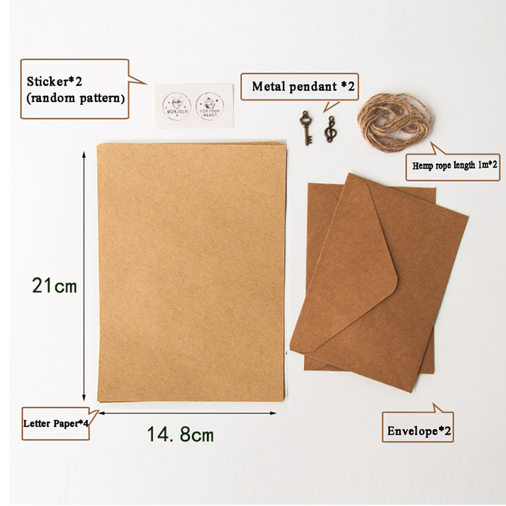 Letter Envelope Kraft - ยุโรปสไตล์เชิญซองจดหมาย Vintage Mailers ชุด Letter Pad