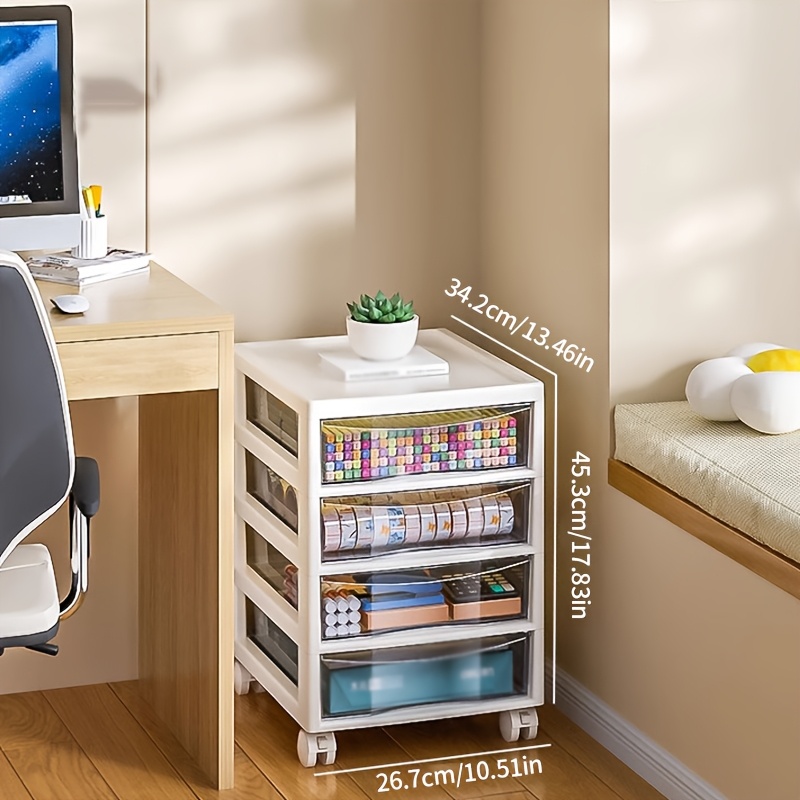 Stationery And Office Supply Stores - รถเข็นเก็บของแบบหลายชั้นพร้อมลิ้นชัก ของที่ต้องมีสำหรับบ้าน สำนักงาน และหอพัก สะดวกสำหรับการเคลื่อนย้ายอุปกรณ์จัดเก็บเอกสารบนโต๊ะทำงาน ชั้นวางด้านบนสำหรับจัดเก็บเครื่องเขียน