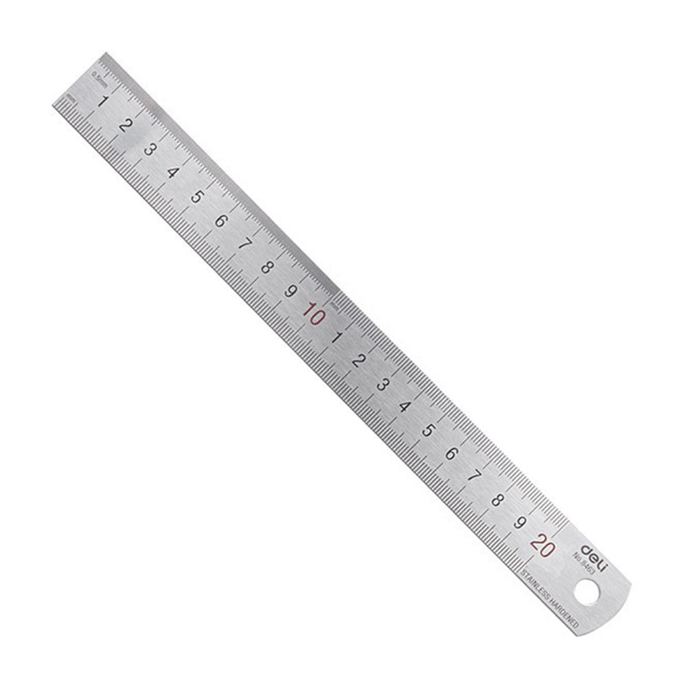 Stationery And Office Supply Stores - Deli ไม้บรรทัดโลหะสแตนเลสสตีลตรง20ซม., ไม้บรรทัดขนาดมม. นิ้วไม้บรรทัดวัดขนาดศิลปะงานศิลปะเครื่องเขียนร้านค้าอุปกรณ์การเรียนสำนักงาน