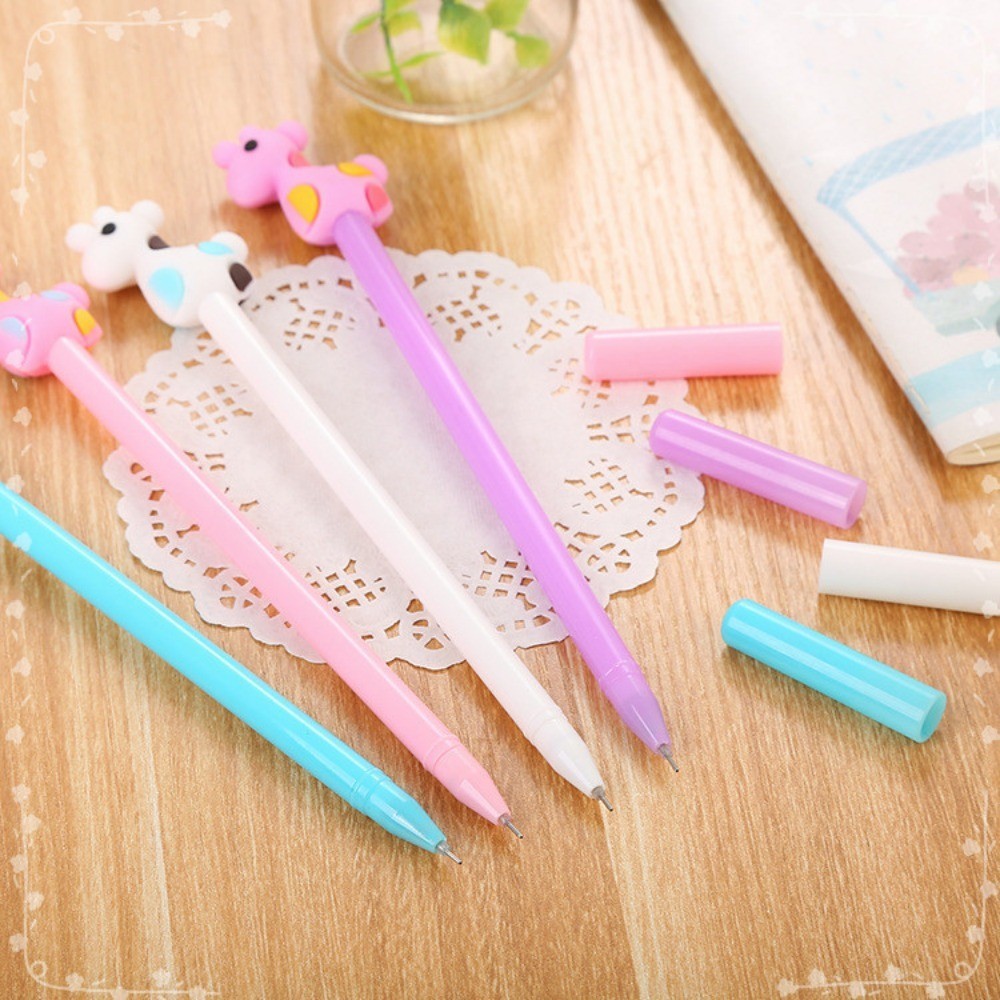 Gel Ink Pen Set - ชุดปากกาหมึกเจลรูปกวางแดง48ชิ้นปากกาหัวซิลิโคนลายการ์ตูนน่ารักรางวัลเครื่องเขียนสำหรับนักเรียน