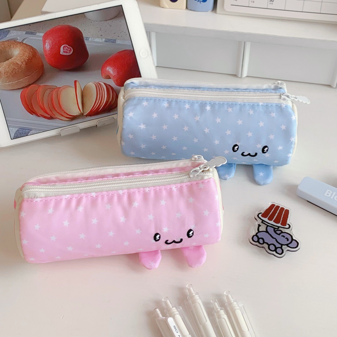 Pen Pouch Roll - กระเป๋าดินสอลายการ์ตูนปลาอาหารสำหรับนักเรียน ความจุขนาดใหญ่ กระเป๋าเครื่องเขียนน่ารักสไตล์คาวาอี้ กระเป๋าใส่ปากกาสำหรับโรงเรียน