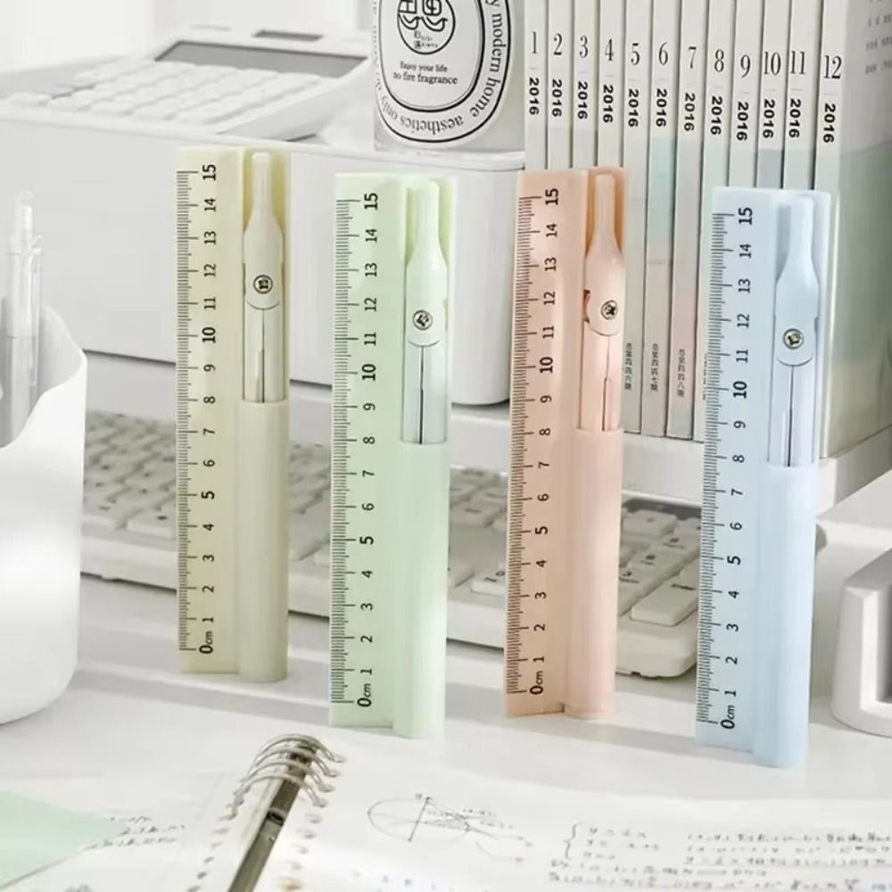 Compass Geometry Set - ปากกาเข็มทิศ 3-in-1 สำหรับนักเรียน ใช้ในการสอบ ไม้บรรทัดวาดภาพอเนกประสงค์ ชุดไม้บรรทัดเข็มทิศเรขาคณิตอเนกประสงค์