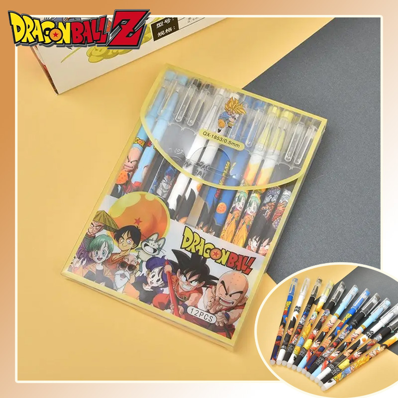 Office Supply Office Stationery Items - 12 ชิ้น/เซ็ตดราก้อนบอลเจลปากกาอะนิเมะ 0.6 มม.ปากกาลูกลื่นการ์ตูนเครื่องเขียนเด็กโรงเรียนอุปกรณ์สำนักงานอุปกรณ์เสริม