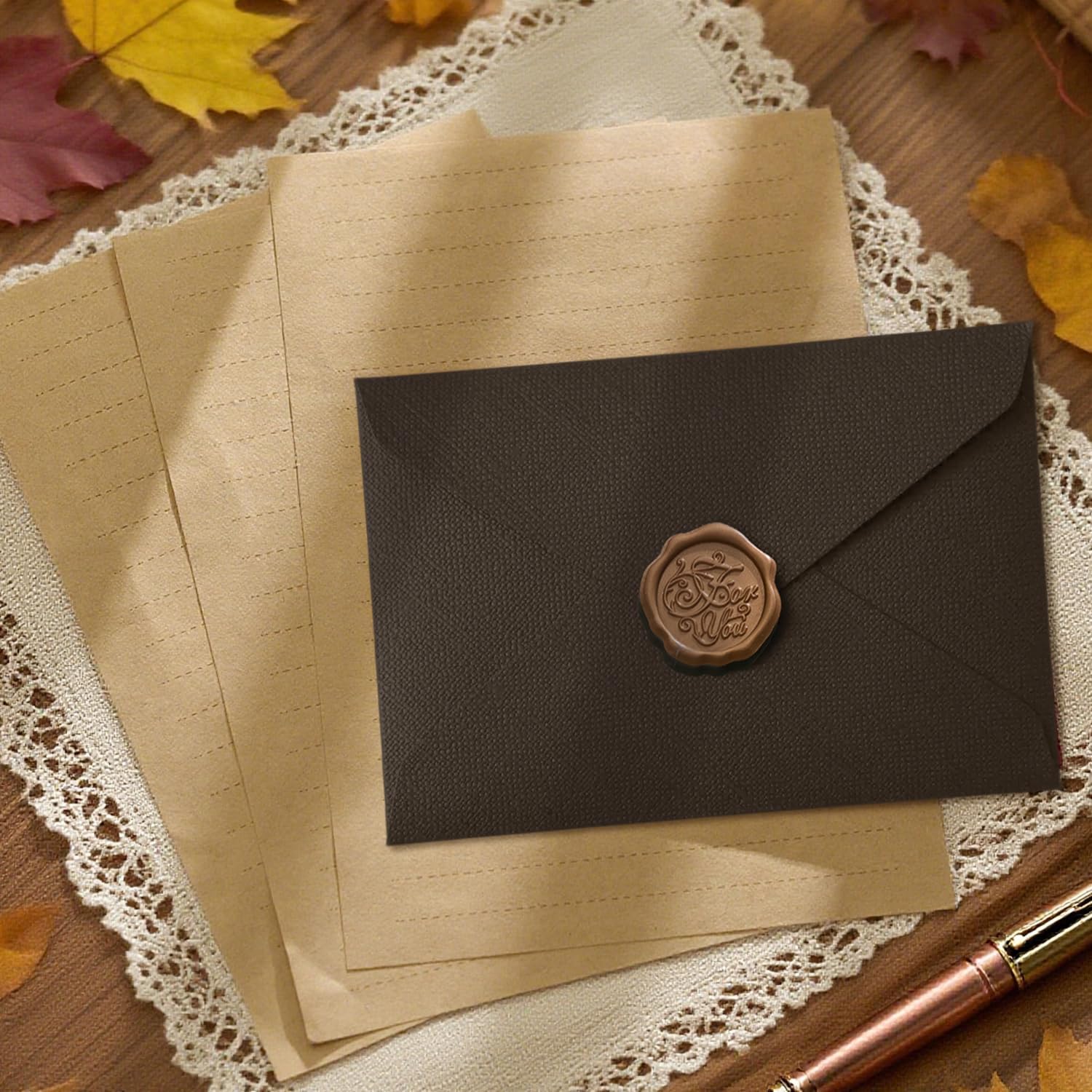ชุดกระดาษเขียนแบบวินเทจ 22 ชิ้ - Letter Envelope Kraft บทวิจารณ์และราคา