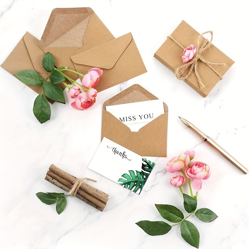 50/100pcs กระดาษคราฟท์ซองสีทึบ - Letter Envelope Kraft บทวิจารณ์และราคา
