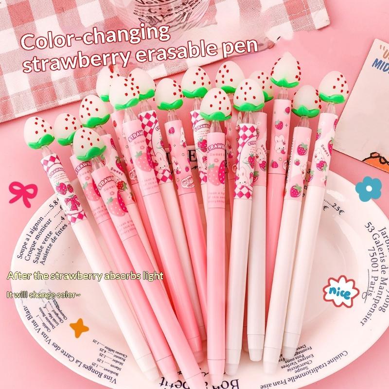 ชุดปากกาเจลลบได้ลายสตรอว์เบอร์ - Gel Ink Pen Set บทวิจารณ์และราคา