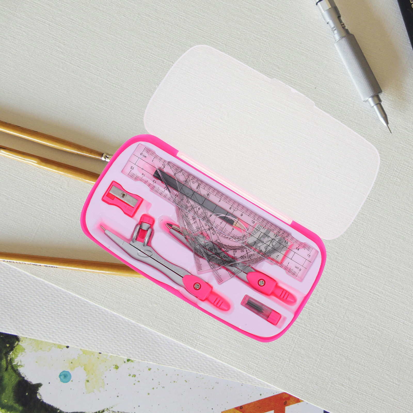 ชุดเข็มทิศพกพา น้ำหนักเบา 1 ชุ - Compass Geometry Set บทวิจารณ์และราคา
