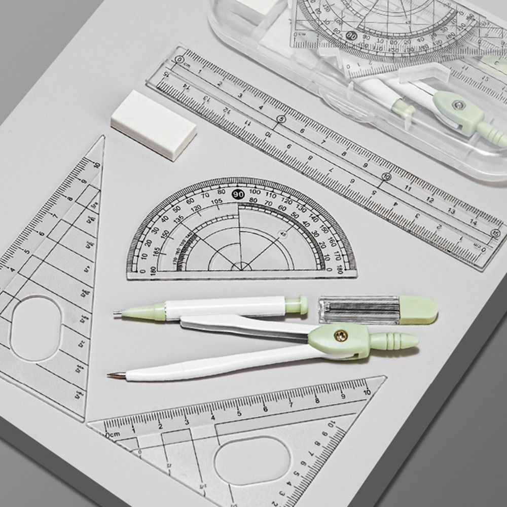 8 ชิ้น/เซ็ตไม้บรรทัดพลาสติกชุด - Compass Geometry Set บทวิจารณ์และราคา