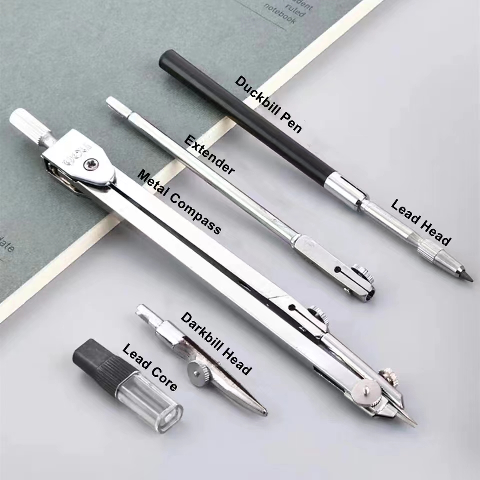 สแตนเลสร่างชุดทนทานวาดเข็มทิศค - Compass Geometry Set บทวิจารณ์และราคา