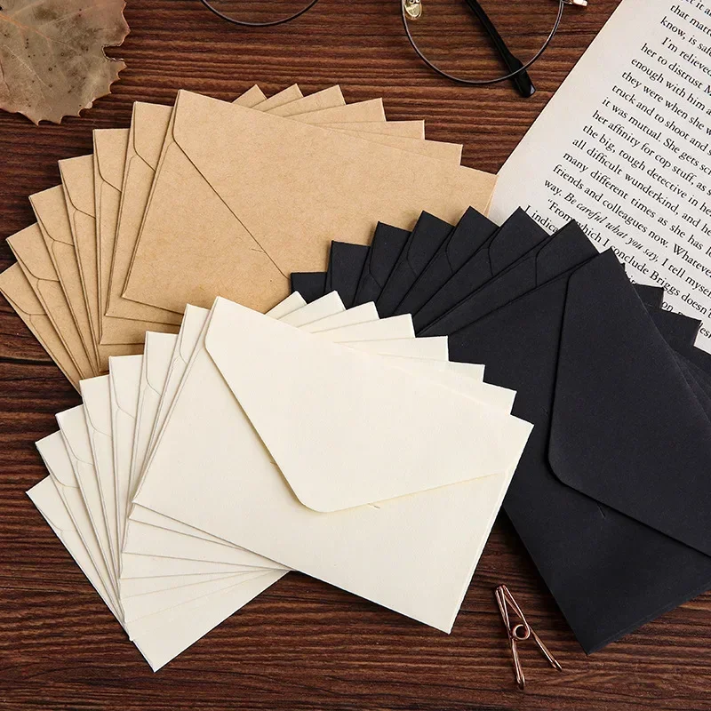 20/40/80PCS คลาสสิกสีขาวสีดํา  - Letter Envelope Kraft บทวิจารณ์และราคา